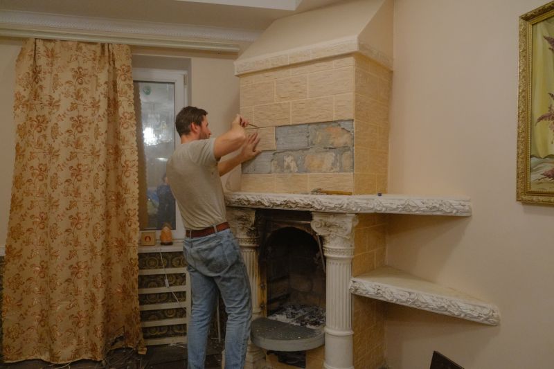 Fireplace surround tiling
